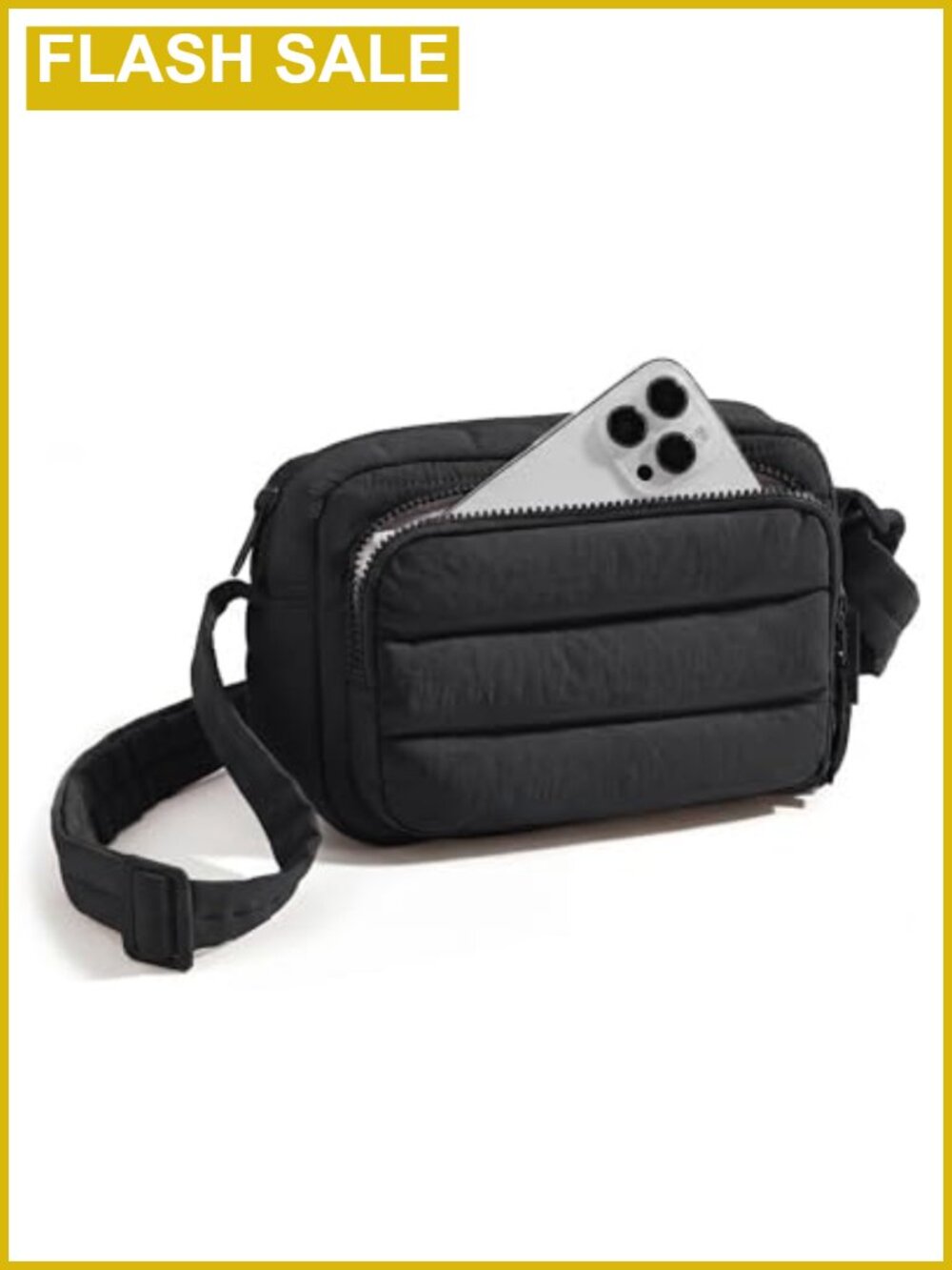 Puffer Crossbody Bag for Women RFID Blocking Nylon Travel Purse
